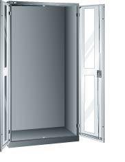 Flügeltürenschrank B1000xT580xH1950mm RAL 5012,Sichtfenstertür Leergehäuse - Artikel: 7830933163