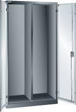 Flügeltürenschrank B1000xT580xH1950mm RAL 5012,Vollblechtür Leergehäuse,Trennwand - Artikel: 7830933173