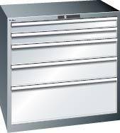 Schubladenschrank 54x36E B1023xT725xH1000mm RAL 7035/5012 5 Schubladen 200kg - Artikel: 7830932841