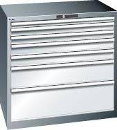 Schubladenschrank 54x36E B1023xT725xH1000mm RAL 7035 7 Schubladen 75/200kg - Artikel: 7830932845