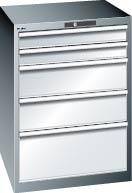 Schubladenschrank 36x36E B717xT725xH1000mm RAL 7035 5 Schubladen 200kg - Artikel: 7830932772