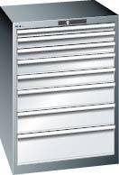 Schubladenschrank 36x36E B717xT725xH1000mm RAL 7035/5012 8 Schubladen 75/200kg - Artikel: 7830932784