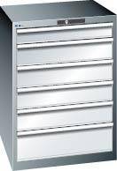 Schubladenschrank 36x36E B717xT725xH1000mm NCS 6502-S/RAL7035 6 Schubladen 75kg - Artikel: 7830932777