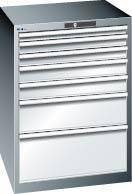 Schubladenschrank 36x36E B717xT725xH1000mm NCS 6502-S/RAL7035 7 Schubladen 75/200kg - Artikel: 7830932783