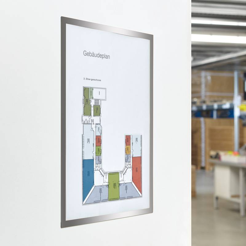 magnetoplan Magnetrahmen magnetofix, A4, silber