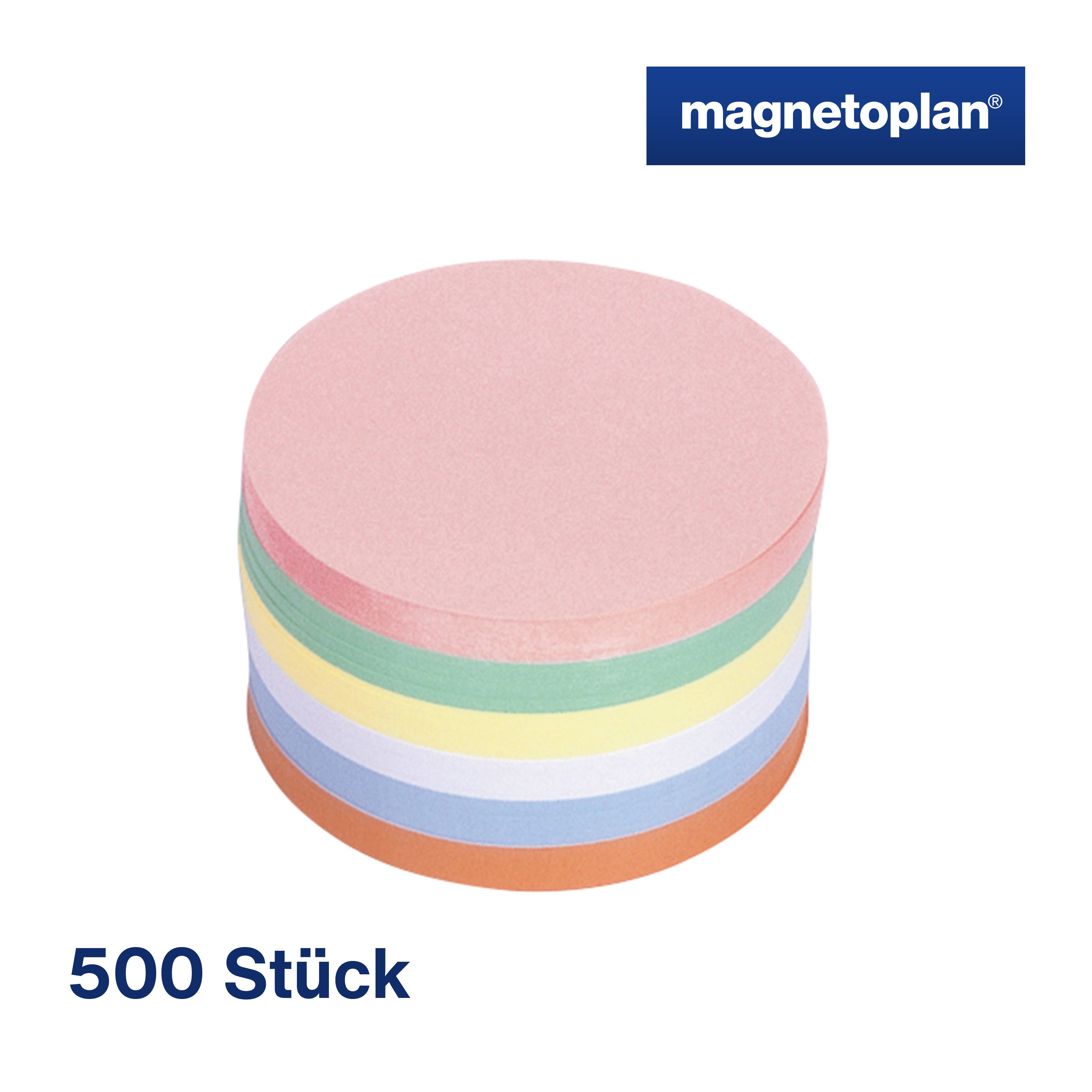 Magnetoplan Moderationskarten Sortiert Pastel rund 140mm 500St