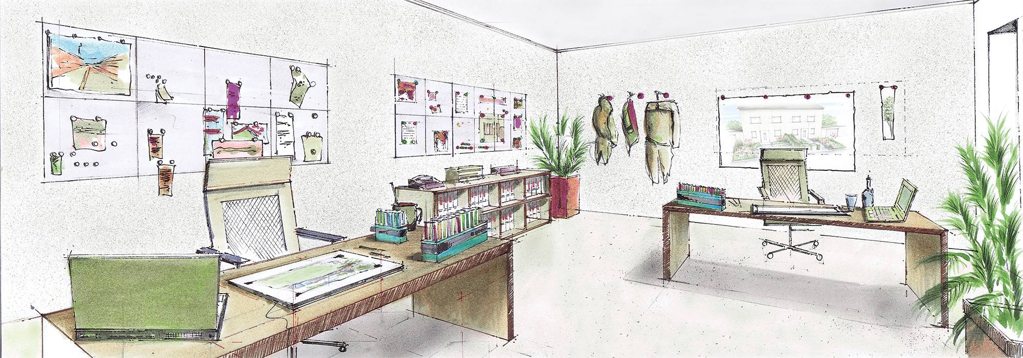 magnetowand unter der Tapete von magnetoplan, 1 qm = 4 Platten