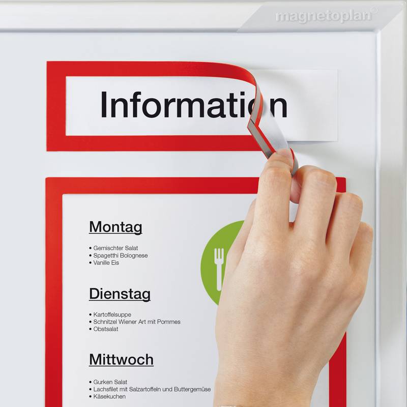 magnetoplan Magnetrahmen magnetofix TOPSIGN, A5/A4, rot