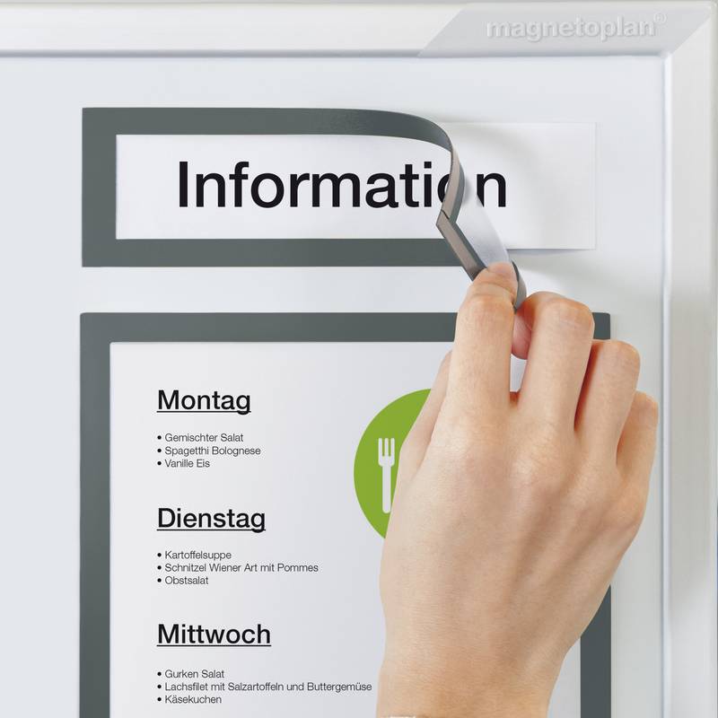 magnetoplan Magnetrahmen magnetofix TOPSIGN, A5/A4, grau