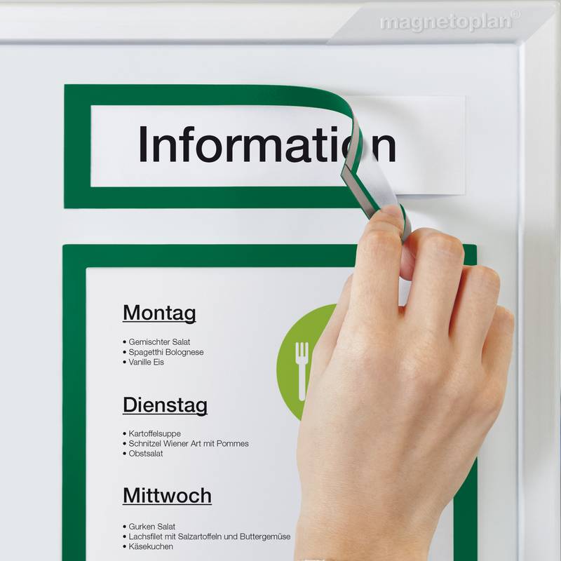 magnetoplan Magnetrahmen magnetofix TOPSIGN, A5/A4, grün