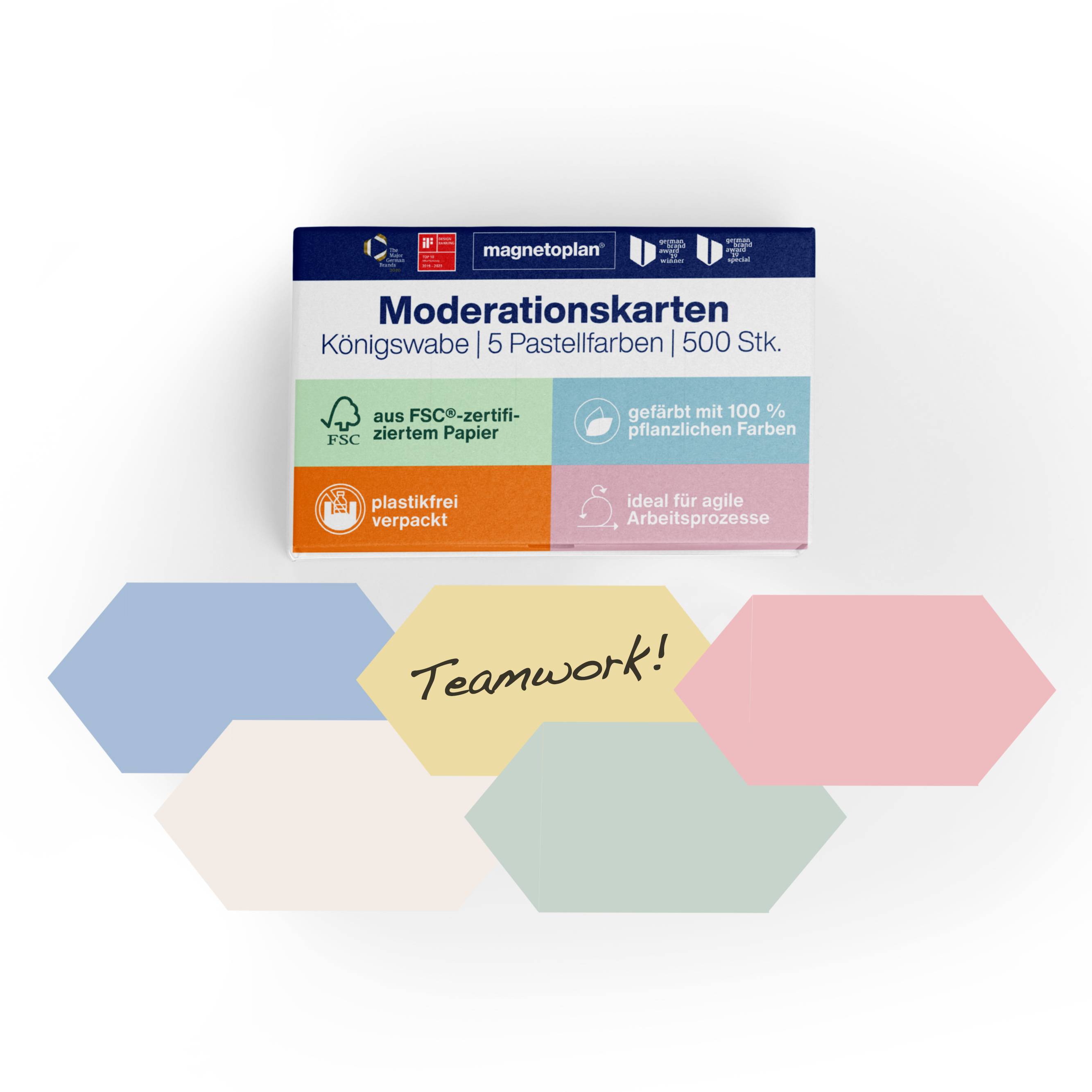 Magnetoplan Kommunikationskarten Königswabe Sortiert 29,7x16,5cm - 500Stk
