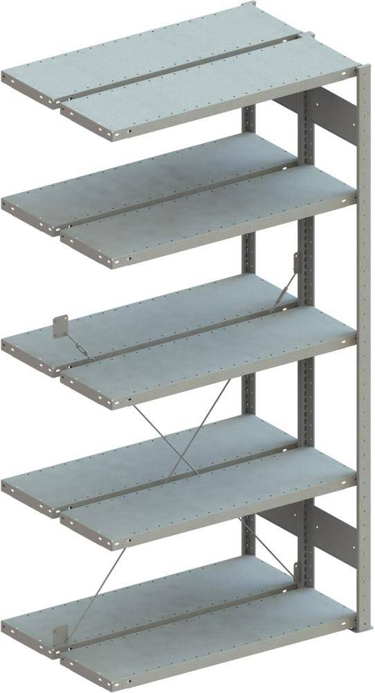 Doppel-Steckregal CLIP B1000xT2x300xH2000 mm Anbaufeld 2x5 Böden vzk Fachlast 100kg