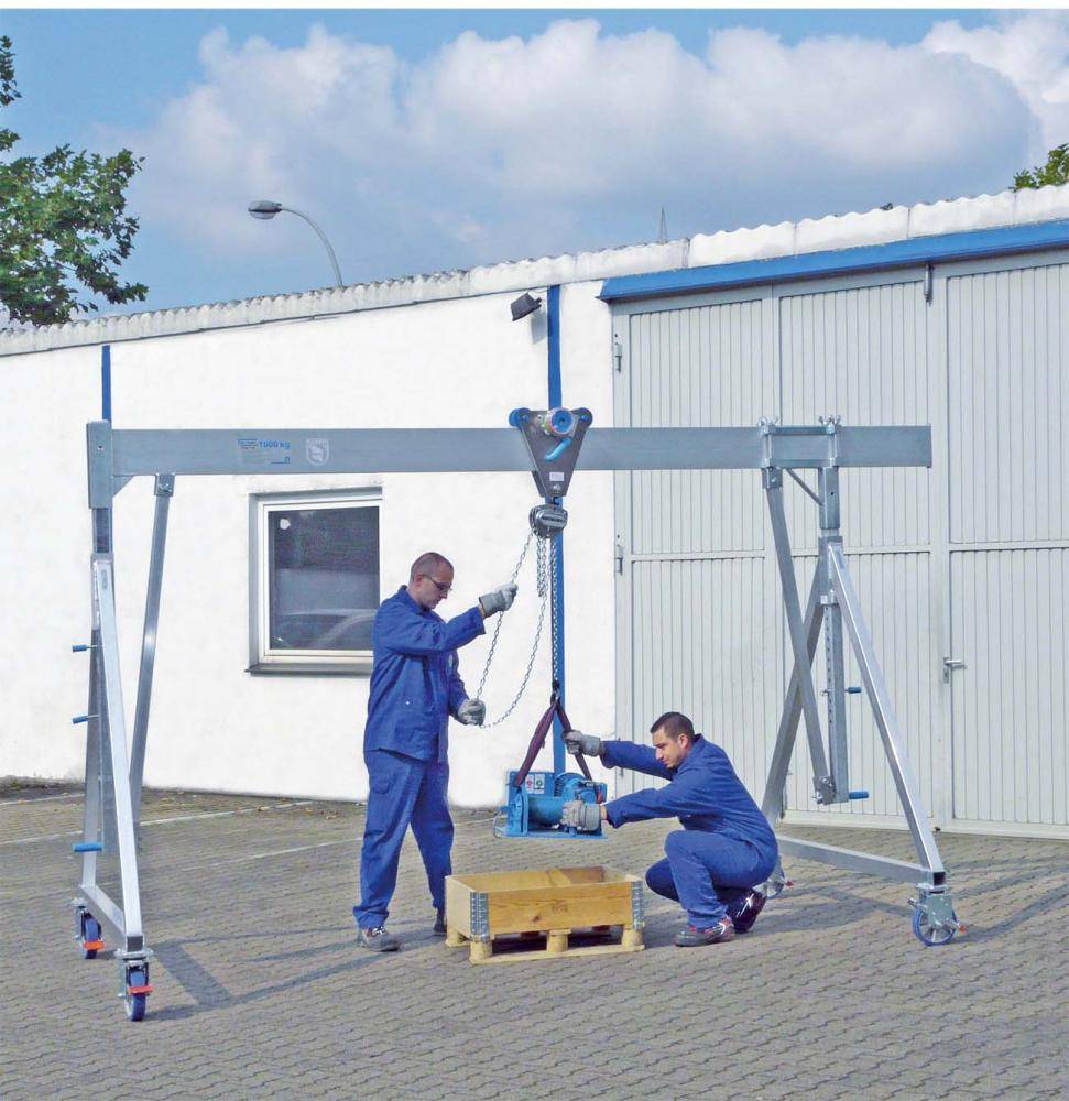 Aluportalkran 1/4-36 Tragf. 1000 kg, fahrbar
