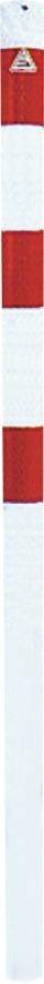 Absperrpfosten rot/weiß H1300xD60 mm zum Einbetonieren