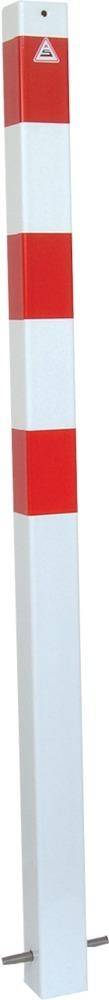 Absperrpfosten rot/weiß H1300xB70xT70 mm ortsfest zum Einbetonieren
