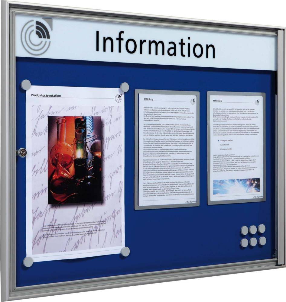 Schaukasten E-04 HB blau 500x760x27mm - Artikel: 7830512062