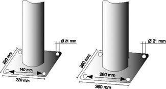 Schake Stahlrohrpoller ortsfest aus Stahlrohr verzinkt Ø273x5,0mm zum Aufdübeln 1500mm Gesamtlänge