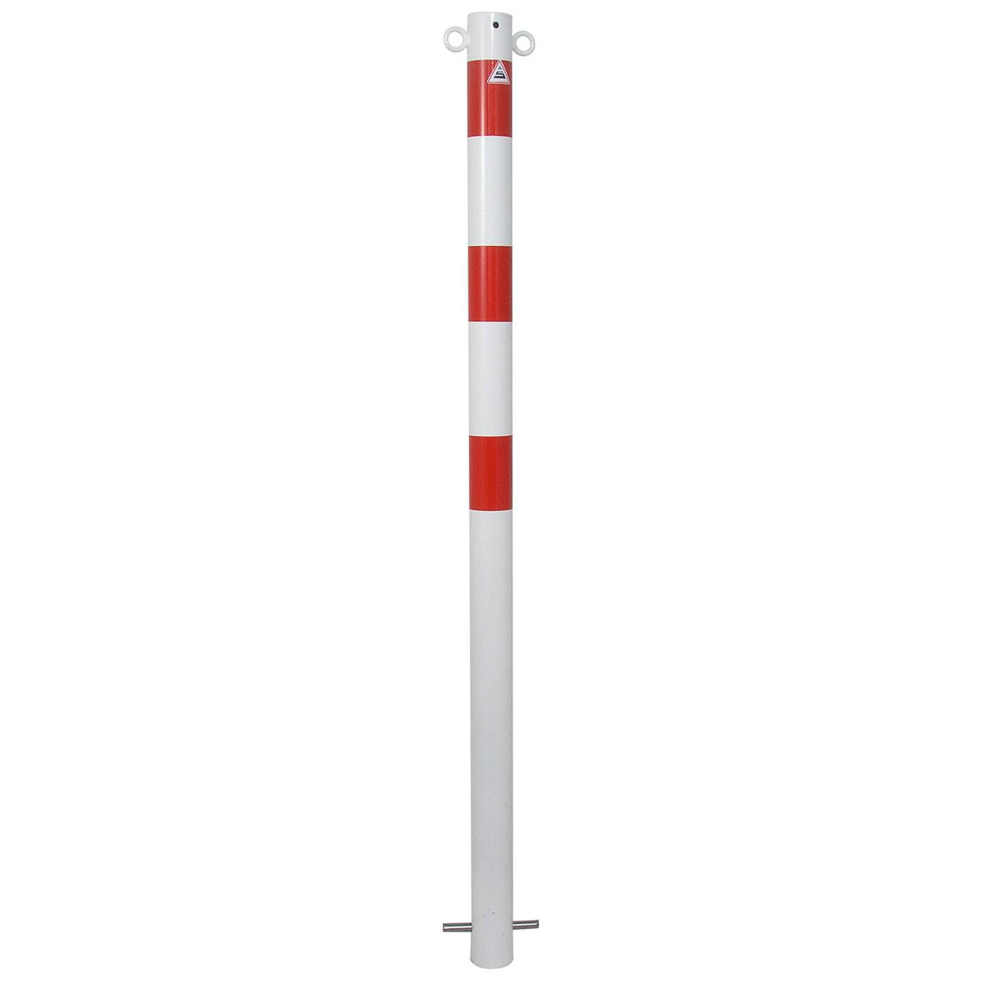 Schake Absperrpfosten aus Stahlrohr verzinkt Ø42x2,5mm mit aufgeschweißter Stahlkappe 900mm Überflur zum Einbetonieren mit Erdanker 1 Öse