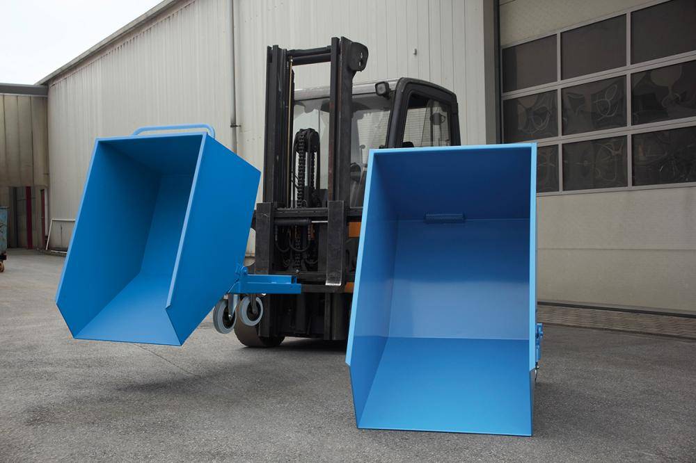 Muldenkipper m. Sieb/Hahn300 Liter, m.2 Lenkrollen