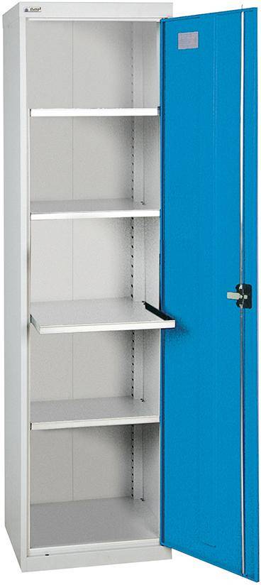 Werkzeugschrank B500xT500xH1800 mm RAL 7035/5012 4 Wannenböden - Artikel: 7830304192
