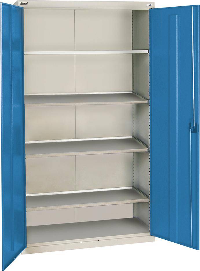 Werkzeugschrank B1000xT500xH1800 mm RAL 7035/5012 4 Wannenböden - Artikel: 7830304191