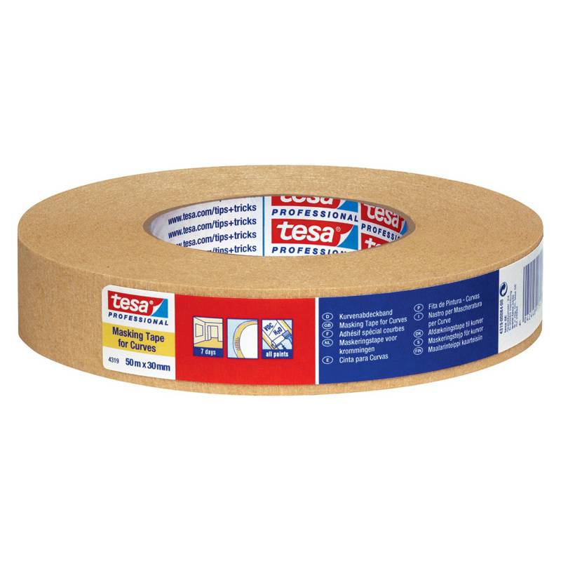 tesa Maler Krepp 4319 Papierabdeckband, 50 mm x 50 m