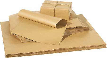 Packpapapier 25 Kg, Zuschnitt, 75x100cm, 80g/qm, braun