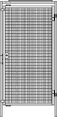 Einzeltür Maschinenschutzgitter B980xH2000 mm RAL 1018