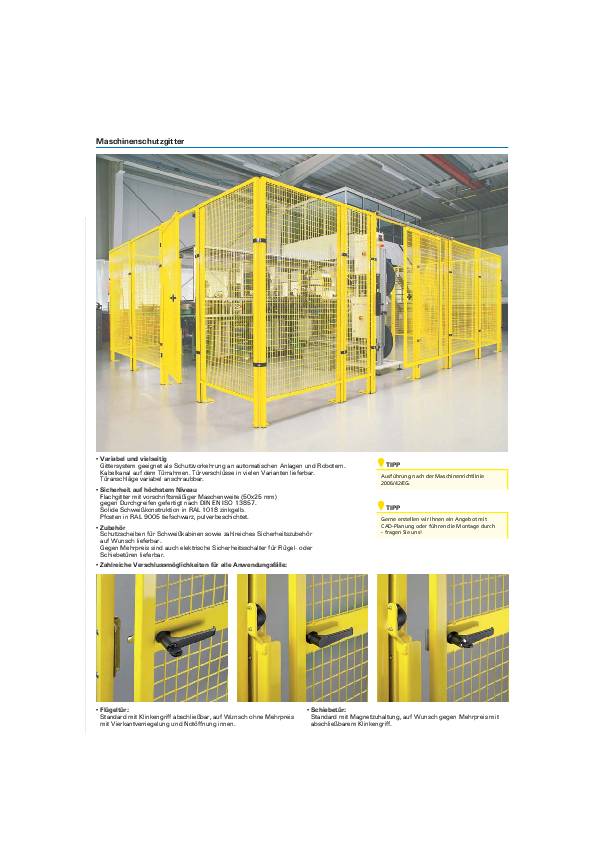 Doppelflügeltür Maschinenschutzgitter B1980xH2000 mm RAL 1018