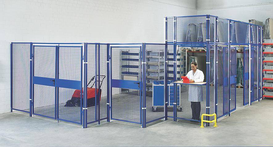 Aufsatzelement Tür Trennwandsystem Vario B1180xH750 mm RAL 7037 Drahtgitter
