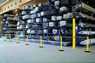 Gurtpfosten Safety Gelb, Schw/Gelb 2,3m