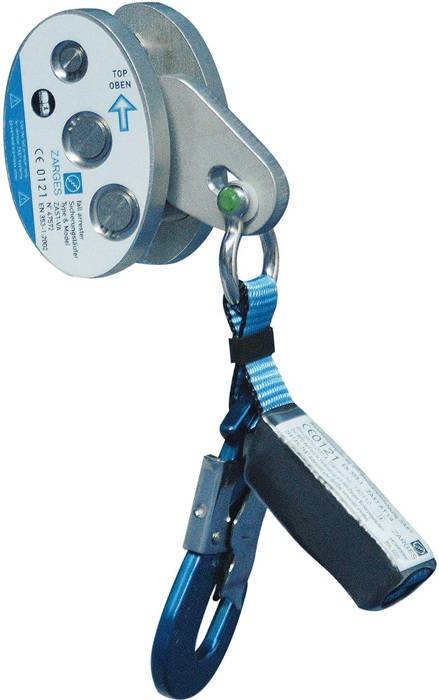 Sicherungsläufer DIN EN353-1 G.1,3kg Alu./VA m.Karabiner u.Schäkel Zarges