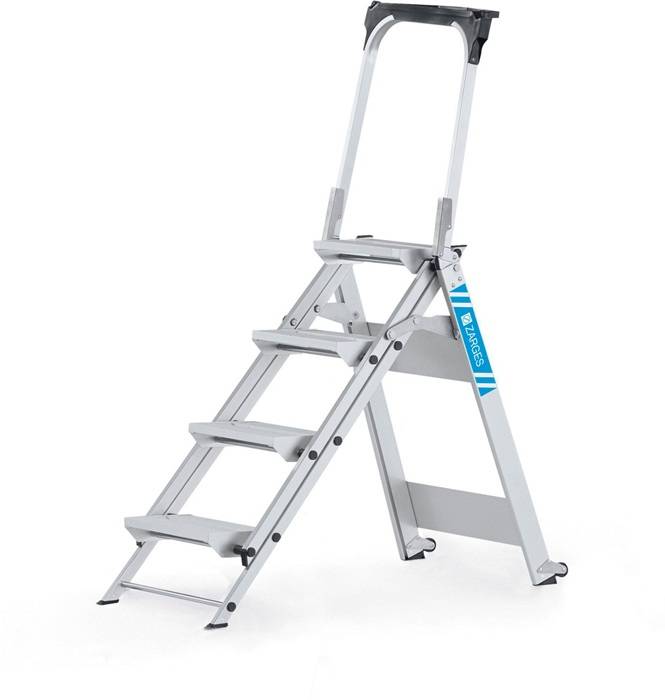 Sicherheitstreppe Plazastep P 5Stufen Arbeits-H.3,1m G.13kg Holm-H.68mm Zarges