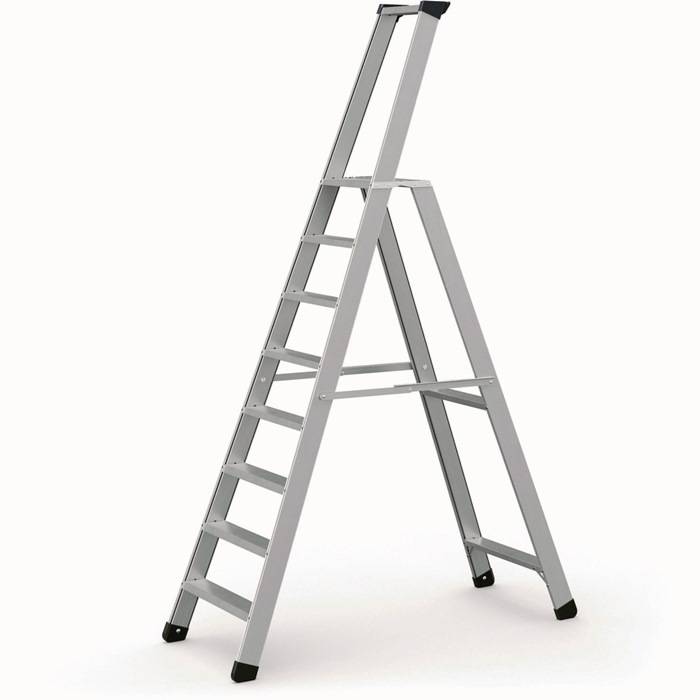 Stufen-Stehleiter Seventec S 8Stufen L.2,6m Arbeits-H.3,75m LM G.13kg Zarges