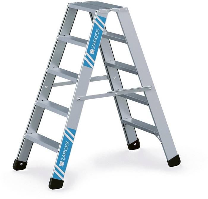 Stufen-Stehleiter Seventec B 2x5 Stufen L.1,2m Arbeits-H.2,65m G.7,5kg Zarges