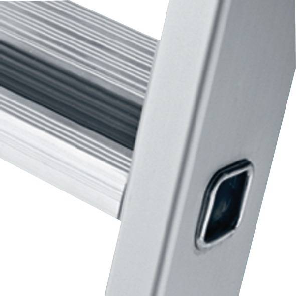 ZARGES Stufen-Stehleiter, beidseitig begehbar, 14 Stufen, Arbeitshöhe 5,10m, 24,4kg