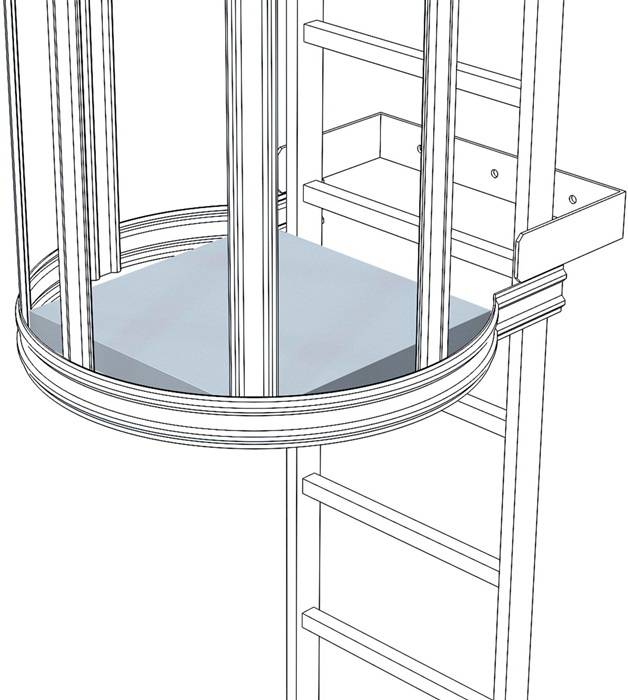 Zwischenplattform G.17kg Stahl verz. klappbar Zarges
