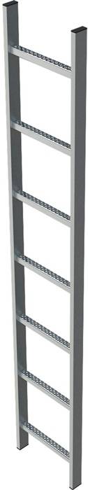 Schachtleiter 14Sprossen L.3,92m LW 400mm Stahl feuerverz. Außen-B.440mm Zarges