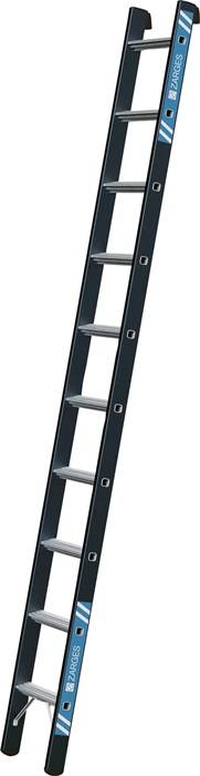 Anlegeleiter 8Sprossen Alu.schwarz elox.Leiterlänge 2380mm Arbeits-H.b.ca.3150mm