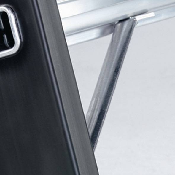 Anlegeleiter 8Sprossen Alu.schwarz elox.Leiterlänge 2380mm Arbeits-H.b.ca.3150mm