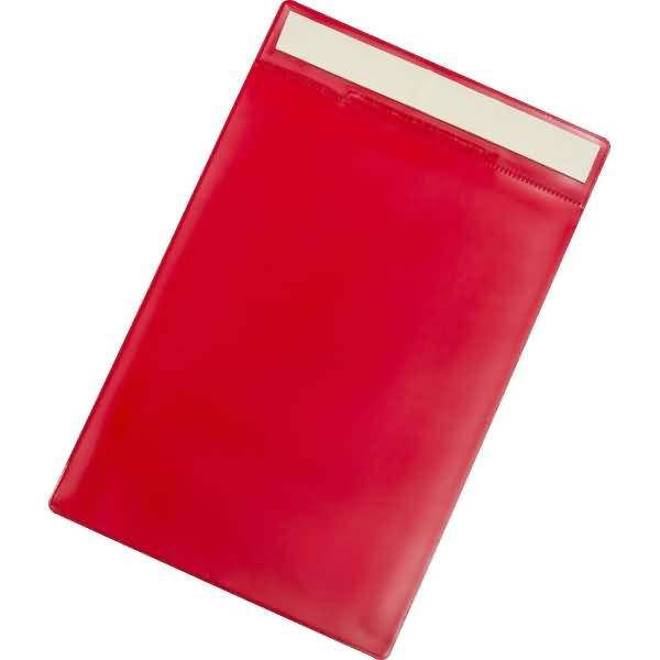 Kennzeichnungshülle A4 hoch PVC selbstklebend rot VE=10 Stück