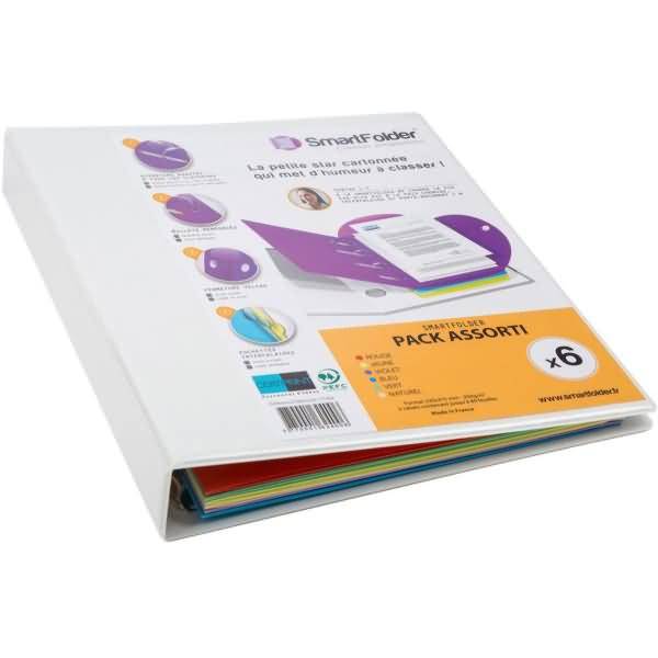 Ordnungsmappe Smartfolder A4 Standard sortiert 6 Stück + Ringbuch