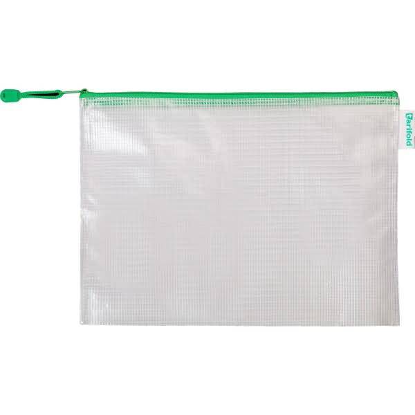 Reißverschlusstasche PVC grün A4 330x240mm VE=8 Stück