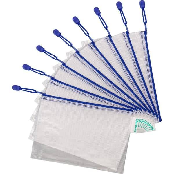Reißverschlusstasche PVC blau A5 235x165mm VE=8 Stück