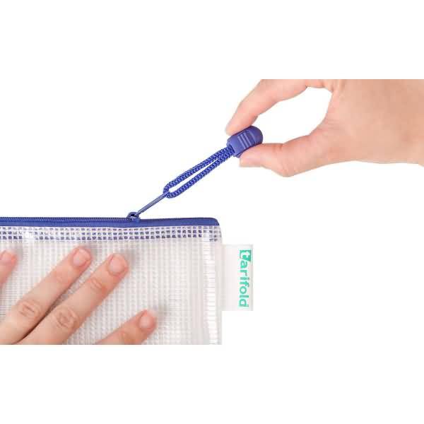 Reißverschlusstasche PVC blau A5 235x165mm VE=8 Stück