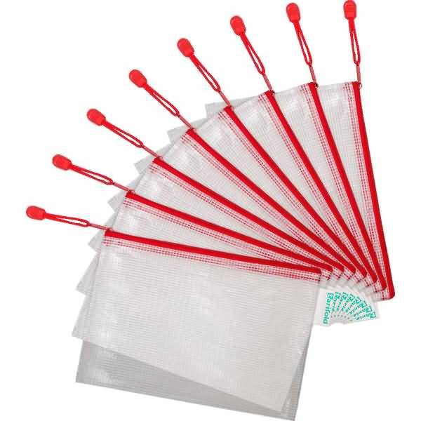 Reißverschlusstasche PVC rot A5 235x165mm VE=8 Stück