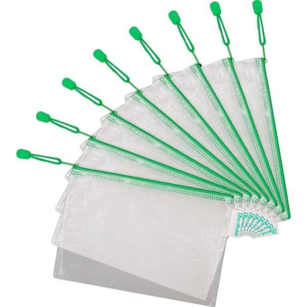 Reißverschlusstasche PVC grün A5 235x165mm VE=8 Stück