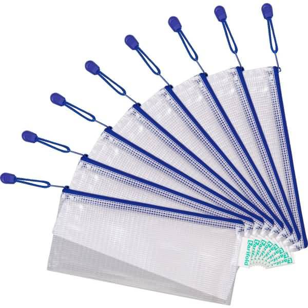 Reißverschlusstasche PVC blau DL 250x215mm VE=8 Stück