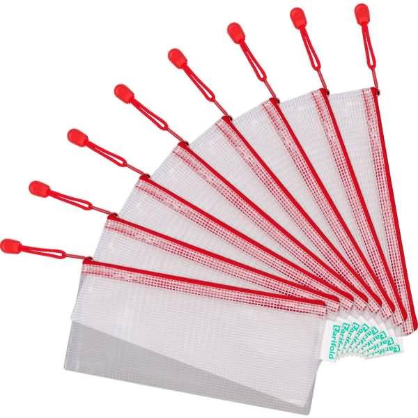 Reißverschlusstasche PVC rot DL 250x215mm VE=8 Stück