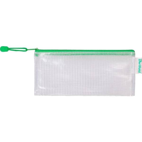 Reißverschlusstasche PVC grün DL 250x215mm VE=8 Stück
